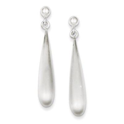 Satin Dangle Post Earrings Sterling Silver Polished QE7158, MPN: QE7158, 886774749617