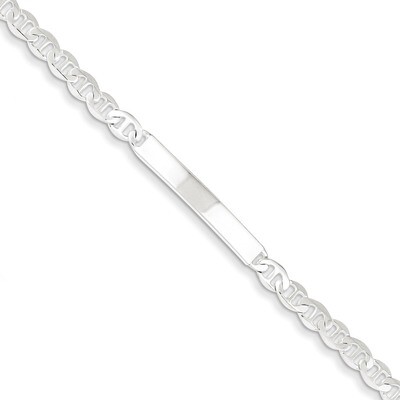 7 Inch Engravable Anchor Link ID Bracelet Sterling Silver Polished QID138-7, MPN: QID138-7, 8839575…
