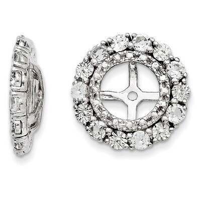 White Topaz Earring Jacket Sterling Silver Rhodium QJ129APR, MPN: QJ129APR, 886774194660