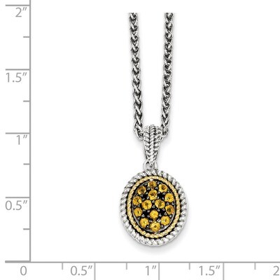 Citrine Necklace Sterling Silver &amp; 14k Gold QTC852, MPN: QTC852, 883957009490