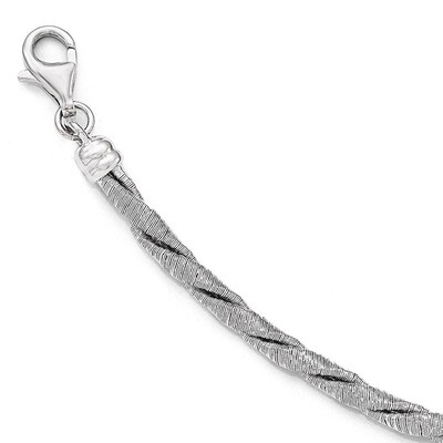 Leslie&#39;s Textured with 2 Inch Extensionender Bracelet 7.5 Inch - Sterling Silver HB-QLF454-7.5, MPN…