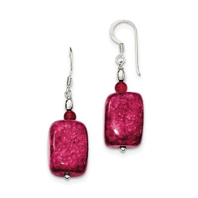 Carnelian and Red Jade Earrings Sterling Silver QE12854, MPN: QE12854, 191101319648