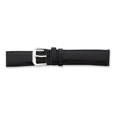 14mm Black Wild Alligator Watch Band 6.75 Inch Silver-tone Buckle BAW87-14, MPN: BAW87-14, 88677415…