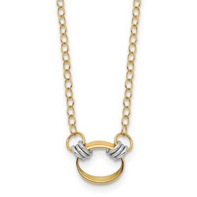 Satin Circle Necklace 17 Inch 14k Two-Tone Gold Polished SF2905-17, MPN: SF2905-17, 883957931678