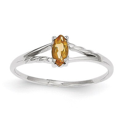 Citrine Birthstone Ring 14k White Gold XBR200, MPN: XBR200, 883957493152