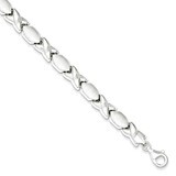 8 Inch Satin X O Bracelet Sterling Silver Polished QG3307-8, MPN: QG3307-8, 191101192906