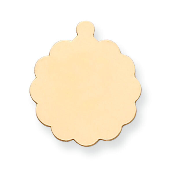 Round Scalloped Shape with Eyelet Stamping 14k Yellow Gold YG1275, MPN: YG1275,
