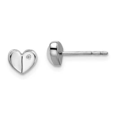 White Ice .015Ct. Diamond Heart Earrings Sterling Silver QW464, MPN: QW464, 191101479618
