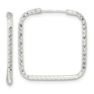 Diamond-Cut Square Endless Hoop Earrings Sterling Silver Polished QE15829, MPN: QE15829, 1969041540…