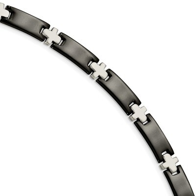 Black-plated 8 Inch Bracelet Stainless Steel SRB104-8.25 by Chisel, MPN: SRB104-8.25, 883957744995