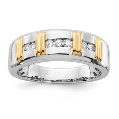 10k Gold Two-tone Polished &amp; Satin Diamond Band RDD2859G-0YWBB