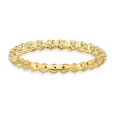 Diamond Gold-plated Ring - Sterling Silver QSK347, MPN: QSK347, 886774000411