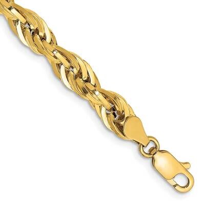 5.4mm Semi-Solid Rope Chain 9 Inch 10k Gold 10BC170-9, MPN: 10BC170-9, 191101567698