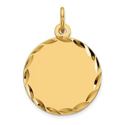 Engravable Round Polished Disc Charm Sterling Silver Gold-plated QM381G/50, MPN: QM381G/50, 8839577…