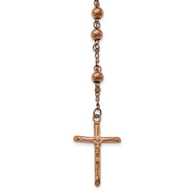 Rose IP-plated Rosary Stainless Steel Polished SRN2116 by Chisel, MPN: SRN2116, 191101644023