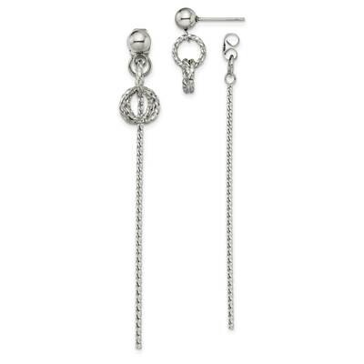 Twisted Bar Front and Back Post Dangle Earrings Stainless Steel Polished SRE1403, MPN: SRE1403, 191…