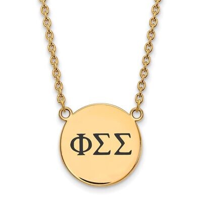 Phi Sigma Sigma Small Enameled Pendant with 18 Inch Chain Gold-plated Silver GP017PSS-18, MPN: GP01…