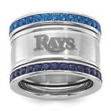 MLB Tampa Bay Rays Crystal Triple Stacked Ring Set Stainless Steel DEV035CR-SZ6, MPN: DEV035CR-SZ6,…