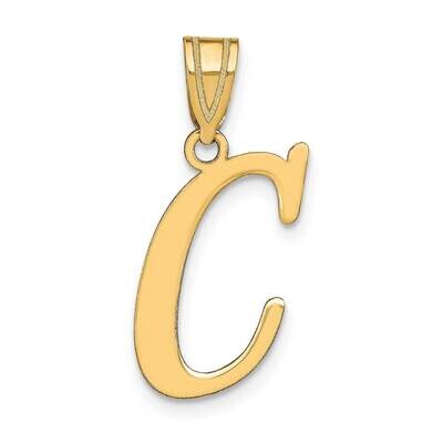 Letter C Initial Pendant 14k Gold Polished YC1440C, MPN: YC1440C, 196904087602