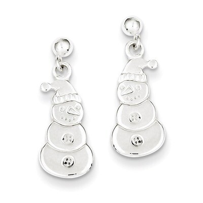 Snowmen Post Dangle Earrings Sterling Silver Polished QE8809, MPN: QE8809, 883957564906