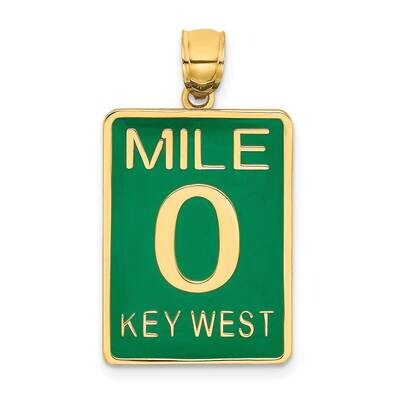 Mile Marker 0 Key West Charm 14k Gold Enamel K7054, MPN: K7054, 637218141197