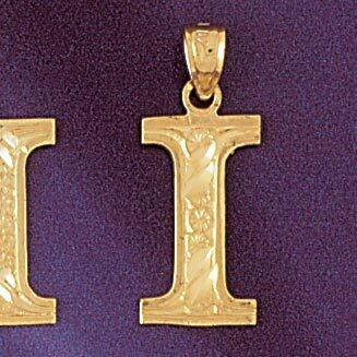 Dazzlers Jewelry Initial I Pendant Necklace Charm Bracelet in Yellow, White or Rose Gold 9571i, MPN…