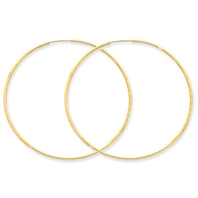 1.25mm Diamond-cut Endless Hoop Earring 14k Gold XY1223, MPN: XY1223, 883957300085