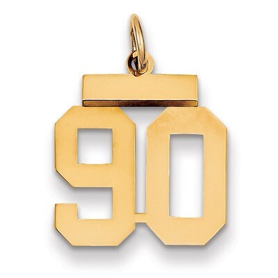 Number 90 Charm 14k Gold Small Polished LS90, MPN: LS90, 883957034171