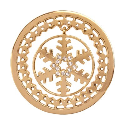 Nikki Lissoni Golden Snowflake Dangle Gold-Plated 33mm Coin C1288GM, MPN: C1288GM, 8718627467817