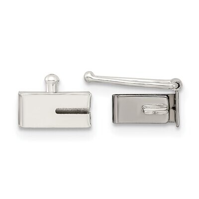 7.7 x 3.7mm Rectangular Barrel Clasp Sterling Silver SS3610, MPN: SS3610,