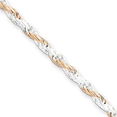 18 Inch 2.5mm Rose Vermeil Diamond-cut Rope Chain Sterling Silver QDCR060-18, MPN: QDCR060-18, 8839…