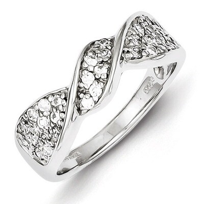 Twisted Ring Sterling Silver Rhodium-plated Diamond QR4287, MPN: QR4287, 883957043500