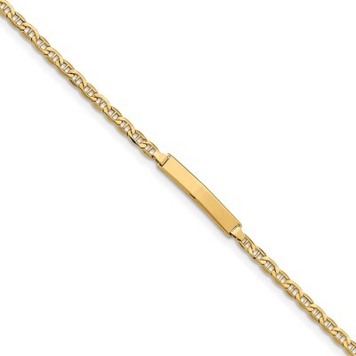 7 Inch Anchor Link ID Bracelet 14k Gold Semi-solid DCID139-7, MPN: DCID139-7, 883957825243