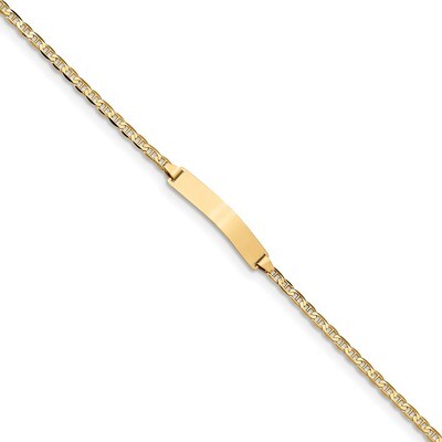 7 Inch Flat Anchor Link ID Bracelet 14k Gold LID71-7, MPN: LID71-7, 883957920504