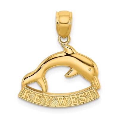 Key West Dolphin Charm 14k Gold 2-D K8222, MPN: K8222, 637218089277