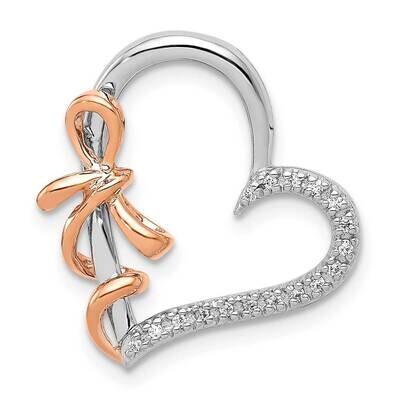 Rose Gold Diamond Polished Heart with Bow Chain Slide 14k White Gold PM4898-005-WRA, MPN: PM4898-00…