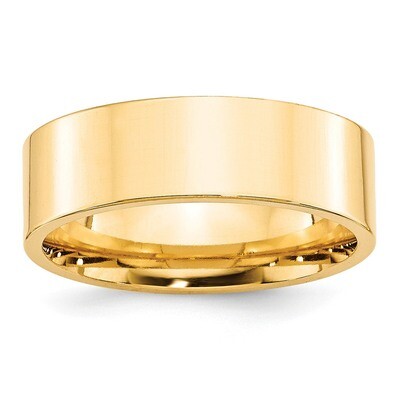 7mm Standard Flat Comfort Fit Band 14k Yellow Gold FLC070 Engravable, MPN: FLC070, 886774479422