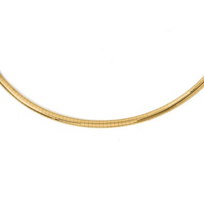 Leslie&#39;s 4mm Lightweight Omega Necklace 18 Inch 14k Gold HB-1069-18, MPN: 1069-18, 191101742743