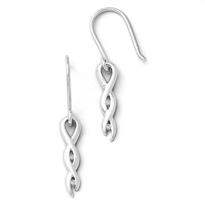 .04ct. Diamond Twist Earrings Sterling Silver QW241, MPN: QW241, 883957315300