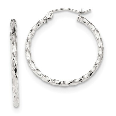 Twist Polished Hoop Earring 10k White Gold 10TC391W, MPN: 10TC391W, 191101344176