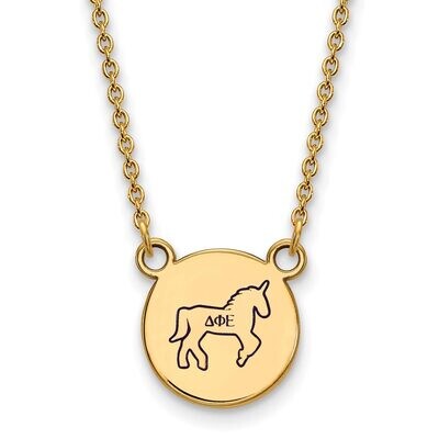 Delta Phi Epsilon Extra Small Enameled Pendant with 18 Inch Chain Gold-plated Silver GP044DPH-18, M…
