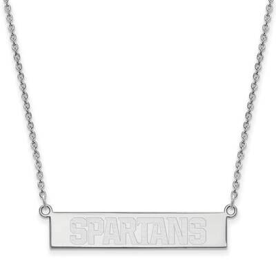 Michigan State University Small Bar Necklace Sterling Silver Rhodium-plated SS079MIS-18, MPN: SS079…