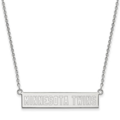 MLB Minnesota Twins Small Bar Necklace Sterling Silver Rhodium-plated SS026TWN-18, MPN: SS026TWN-18…