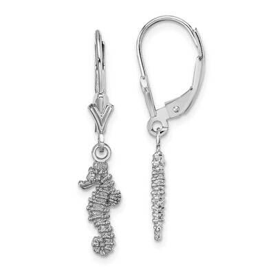 Snowflake Leverback Earrings 14k White Gold 3-D TF1771W, MPN: TF1771W, 637218175550