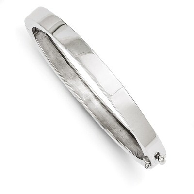 6.3mm Polished Casted Hinged Bangle Bracelet 14k White Gold XB260, MPN: XB260, 886774123608