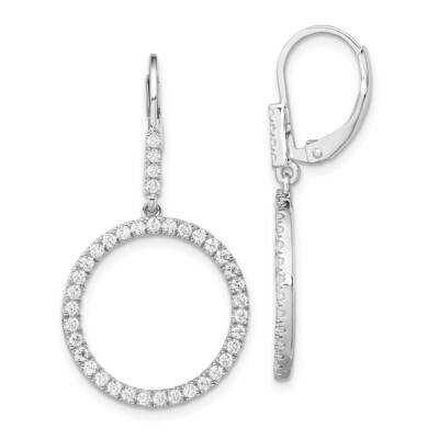 Si1/Si2, G H I, Circle Dangle Leverback Earrings 14k White Gold Lab Grown Diamond EM7955-090-WLG, M…