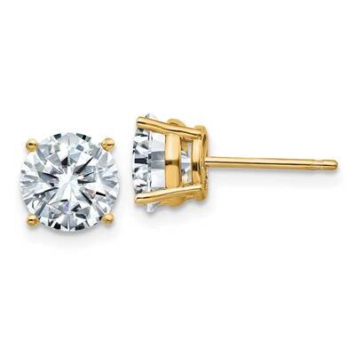 2.5ct. 7.0mm Round D E F Pure Light Moissanite Earrings 14k Gold YG326-13MP, MPN: YG326-13MP, 19110…