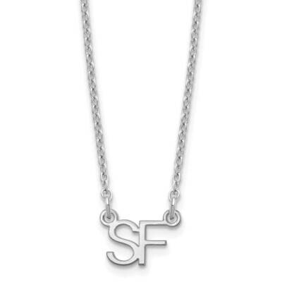 Small 2 Initial Necklace Sterling Silver Rhodium-plated XNA1250SS, MPN: XNA1250SS,