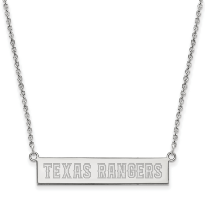 MLB Texas Rangers Small Bar Necklace Sterling Silver Rhodium-plated SS023RAN-18, MPN: SS023RAN-18, …
