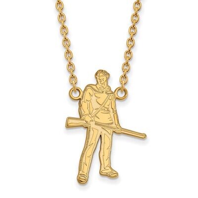 West Virginia University Large Pendant with Chain Necklace 14k Yellow Gold 4Y063WVU-18, MPN: 4Y063W…